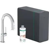 Hansgrohe Aqittura M91 - Spültischarmatur mit ausziehbarem Auslauf, SodaSystem, sBox, verchromt 76836000