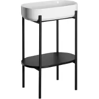 Sapho PUNO Konsole mit Waschbecken 550x860x360mm, Schwarz matt