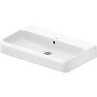 Duravit Collection One Aufsatzwaschtisch, 800x470mm, mit Überlauf, Unterseite glasiert (für verbesserte Hygiene) (für verbesserte Hygiene) und geschliffen, 2382802028, Farbe: ohne Hahnloch, mit