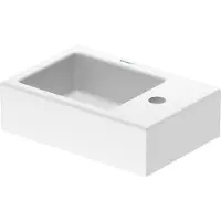 Duravit Vero Air Handwaschbecken 38x25 cm, ohne Überlauf, mit Hahnlochbank, 1 Hahnloch rechts, Unterseite glasiert (für verbesserte Hygiene) (für verbesserte Hygiene), 0724380000, Farbe: Weiß