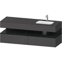 Duravit Einbauwaschtisch-Möbel-Set Qatego 160x50x60cm, Kon-WTU, B, B r, E sw/gra m