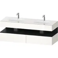 Duravit Einbauwaschtisch-Möbel-Set Qatego 160x55x60cm, Konsolen-Waschtischunterbau, Ei sw/we hgl