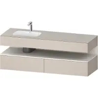Duravit Collection One Einbauwaschtisch mit Konsolenwaschtischunterbau, 1600x550x600mm, Nische Weiß Supermatt, Becken links, QA4795084910000, Farbe: Taupe Matt