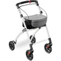 Aktivshop Wohnungsrollator mit Feststellbremse, Aluminium-Rahmen & abnehmbares Tablett 1 St