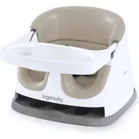 Ingenuity Kindersitzerhöhung für Babys von 6 Monaten bis 3 Jahren. 2-in-1-Basis aus Kaschmir. Abnehmbares Tablett. Einfache Aufbewahrung und Reinigung.
