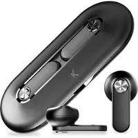 Ksix Leaf Kabellose Kopfhörer, ultraschlankes Metalldesign, Bluetooth 5.0, bis zu 18 Stunden Akkulaufzeit, Schwarz