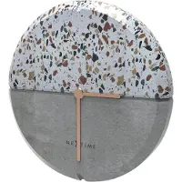 Nextime 3516 - Wanduhr "Conrazzo", Beton/Terrazzo, Grau, 32 cm