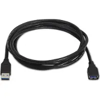 Aisens A105-0042, 2 m, USB A, USB A, USB 3.2 Gen 1 (3.1 Gen 1), 5 Gbit/s, Schwarz
