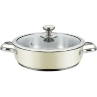 Haeger PA-24L.009A, Rund, Allzweckpfanne, Beige, Edelstahl, Edelstahl, 24 l, Keramik, Elektro, Gas, Induktion