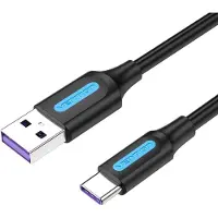 Vention USB 2.0 A auf USB-C Kabel CORBD 5A 0,5m Schwarz Typ PVC