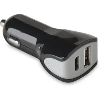 Celly -Ladegerät fürs Auto 2 Port USB-Typec Schwarz