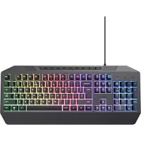 Trust GXT 836 Evocx, Kabelgebunden, USB, Membran Key Switch, QWERTY, RGB-LED, Schwarz