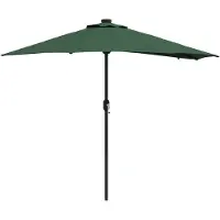vidaXL Garten-Sonnenschirm Grün 294 x 150 x 223 cm Polyester und Stahl