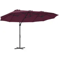 vidaXL Sonnenschirm Bordeauxrot 372 x 198 x 243 cm