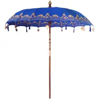 vidaXL Balinesischer Sonnenschirm Blau 215 x 215 x 260 cm