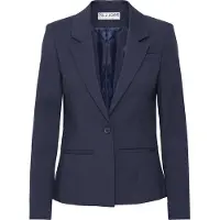 PULZ Blusenblazer "Blazer PZBINDY", Damen, Gr. 38, blau (schwarz sapphire), Obermaterial: 53% Baumwolle CO. 44% Polyester PES. 3% Elasthan EL., Blazer Blusenblazer