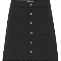 Ichi Midirock "Damen Casual IHKETTY", Damen, Gr. XS, schwarz, Obermaterial: 80% Baumwolle CO. 18% Polyamid PA. 2% Elasthan EL., Röcke Midirock