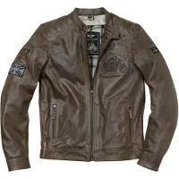 Black-Cafe London Bangkok Motorrad Lederjacke, braun, 54