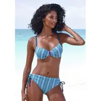 Vivance Bügel-Bikini , Damen, Gr. 44, Cup C, blau (blau bedruckt), Polyamid, bedruckt, Bikini-Sets Bügel-Bikini, mit Zierperlen