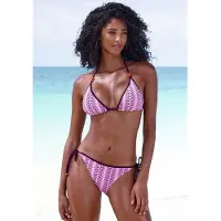 Vivance Triangel-Bikini , Damen, Gr. 40, Cup A/B, rosa (rosa bedruckt), Polyamid, bedruckt, Bikini-Sets Triangel-Bikini, mit Zierperlen