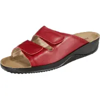 Rohde Pantolette "Soltau-40" Hausschuh, Komfortschuh, Klettschuh mit Keilabsatz