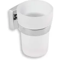 Novaservis Zahnbürsten- und Zahnpastahalter aus Glas, Metalia 12, Chrom
