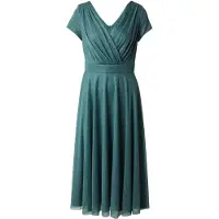 Vera Mont Cocktailkleid "Cocktailkleid im Glitzer-Look", Damen, Gr. 48, EURO, grau (grün, grau), 100% Polyester PES., Kleider Cocktailkleid