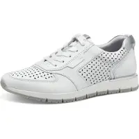 Tamaris Damen-Halbschuhe 1-23787-42, weiß, Struktur, Größe 38