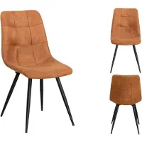 Omg Design Esszimmerstuhl "Peak", braun (cognac, schwarz, cognac), B:48cm H:88cm T:65cm, Stühle, Esszimmerstuhl, moderne Sitzschale in Microfaser Lederoptik