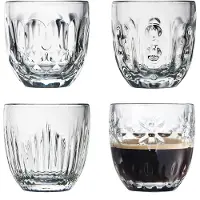La Rochère Espressoglas LA ROCHÈRE FRANCE "Espressogläser Facetten 100 ml 4er Set transparent", bunt (transparent), 4 tlg., Glas, Trinkgefäße, Espressoglas