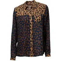 Mandarin Heine Druckbluse in marine | Gr.: 50