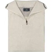 Ragman Troyer , Herren, Gr. 56, beige (ecru, 005), Strick, 100% Baumwolle, Pullover Troyer