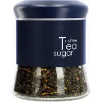 Kadax Behälter für Kaffee, Tee, Zucker, 750 ml, Glas mit Deckel, Küche, Marineblau