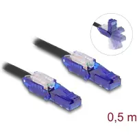 DeLOCK 80925, 0,5 m, Cat6, U/UTP (UTP), RJ-45, RJ-45, Schwarz, Violett