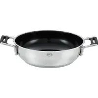 Rösle Servierpfanne RÖSLE "SILENCE PRO CeraPlus", silber (silberfarben, schwarz), B:29,5cm H:14cm L:39cm Ø:28cm, Pfannen, Servierpfanne, natürliche Quarzversiegelung ohne PTFE/PFAS, Induktion
