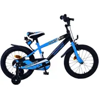 Volare Kinderfahrrad Rocky Fahrrad für Jungen 16 Zoll Kinderrad Blau Schwarz
