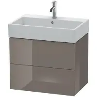 Duravit L-Cube Waschtischunterbau wandhängend, 2 Schubkästen, 684x544x459mm, LC627606969, Farbe: Nussbaum gebürstet Echtholzfurnier