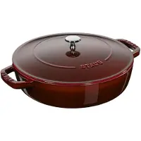 Staub Schmorpfanne Chistera, 24 cm | rund | Gusseisen | Grenadine-Rot