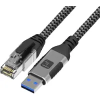 Techly ICOC U3A-RJ45-010, 1 m, Cat6, F/UTP (FTP), USB Typ-A, RJ-45, Schwarz, Silber