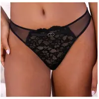 LASCANA String , Damen, Gr. 36/38, schwarz, Microtouch, Obermaterial: 88% Polyamid, 12% Elasthan, figurbetont, Unterhosen String, in aufregendem Leo-Look