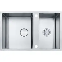 Franke BWX 120-41-27, Unterbauspüle, Rechteckig, Edelstahl, Edelstahl, 2 Becken, Kreis