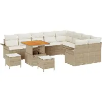 vidaXL Garten-Sofa-Set 12 stk. 11-Sitzanzahl Beige und Creme