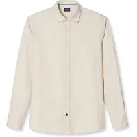 Olymp Flanellhemd , Herren, Gr. M, N-Gr, beige, Flanell, Obermaterial: 100% Baumwolle, 1-Knopf-Manschette, Hemden Flanellhemd, casual, modern fit, Kentkragen, unifarben