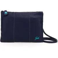 OEM Italiänische Handtasche, mittel, Leder, 28 x 21 cm, Blau-Lila