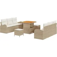 vidaXL Garten-Sofa-Set 9 Stk. 8-Sitzanzahl Beige