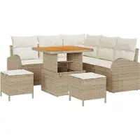 vidaXL Garten-Sofa-Set 8 stk. 7-Sitzanzahl Beige und Creme