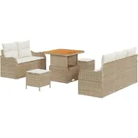 vidaXL Garten-Sofa-Set 8 Stk. 7-Sitzanzahl Beige