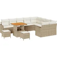 vidaXL Garten-Sofa-Set 12 Stk. 11-Sitzanzahl Beige