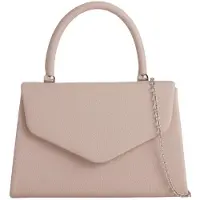 OEM Kunstleren Handtas mit Griff, Damen-Clutch, Schmucktasche, Brauttasche, Beige, Natur, Stein, Medium