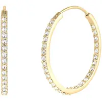 Elli Paar Creolen "Ohrringe Creolen 925 Silber, mit Kristallen von Swarovski", gold, Ohrringe, Damen, Silber 925 (Sterlingsilber), Paar Creolen